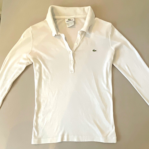 Lacoste polo langarm weiß - lacoste,